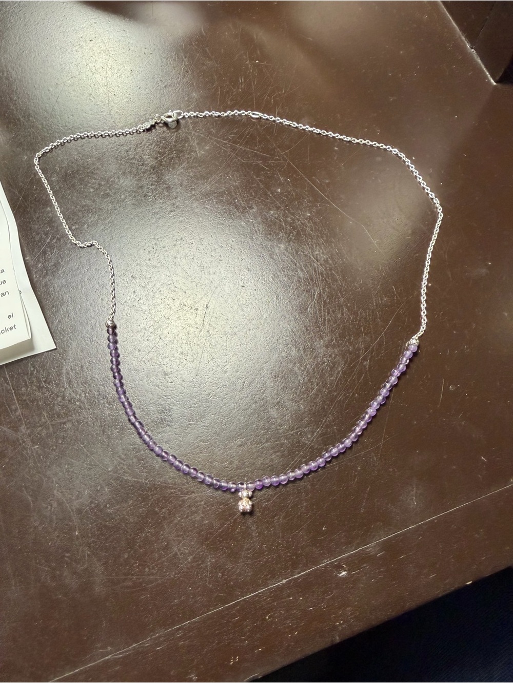 Tous Delicate Amatiste Bead Necklace with Silver Chain